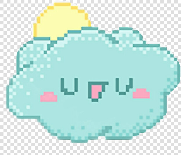  cloud  clouds  kawaii  kawaiicute  kawaiipixel  pixel   Pixel Bilder Schwarz Weiß  HD Png DownloadTransparent PNG