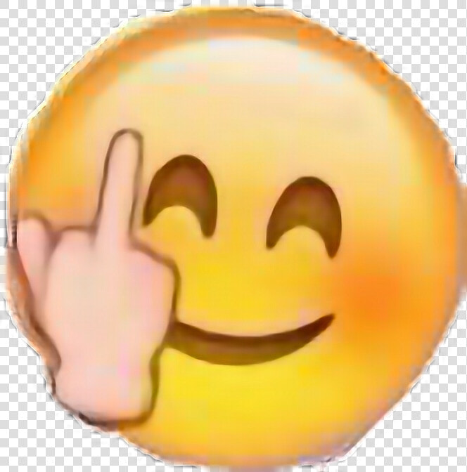  ftestickers  emoji  funny  fuckyou  lol      Middle Finger Smile Emoji  HD Png DownloadTransparent PNG