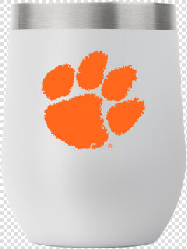 Clemson 12 Oz Stemless Light Gray Tumbler   Clemson Tiger Paw  HD Png DownloadTransparent PNG