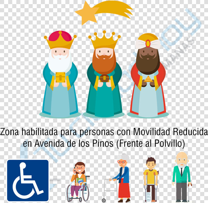 Movilidad Reducida Montequinto Para Visualizar La Cabalgata   Tres Reyes Magos Dibujo  HD Png DownloadTransparent PNG