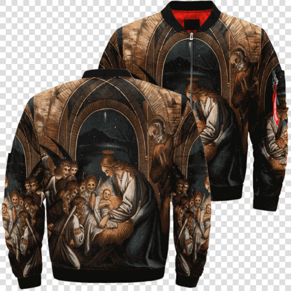 Com The Birth Of Jesus Over Print Jacket  tag   Jesus Jacket  HD Png DownloadTransparent PNG