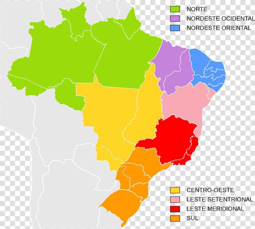 Transparent Mapa Do Brasil Png   Regions Of Brazil  Png DownloadTransparent PNG