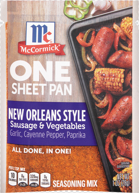 New Orleans Style Sausage  amp  Vegetables   Mccormick One Sheet Pan Seasoning  HD Png DownloadTransparent PNG