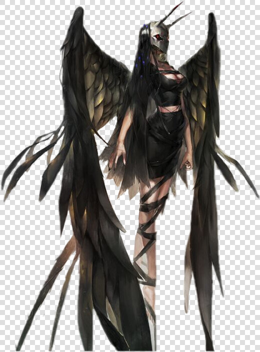 Demon Girl Demon Anime Sticker Vajola Png Anime Girl   Anime Girl Fallen Angel  Transparent PngTransparent PNG