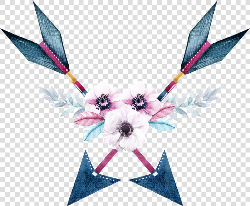 Hand Painted Flowers Cartoon Watercolor Beautiful Transparent   Beautiful Arrow Logo Png  Png DownloadTransparent PNG