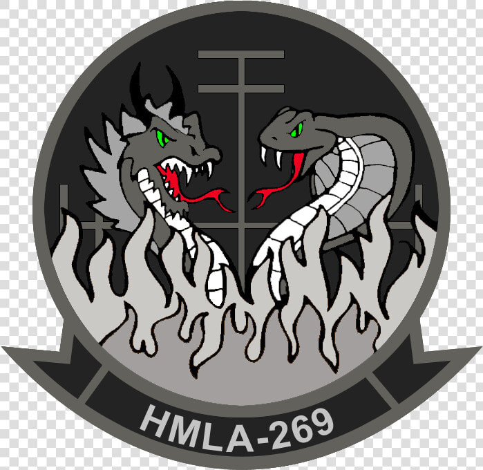 Hmla 269   New   Patch   Bw   Hmla 269 Marine Corps  HD Png DownloadTransparent PNG