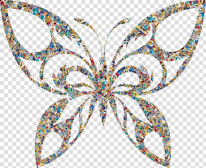 Iridescent Psychedelic Tribal Butterfly Silhouette  HD Png DownloadTransparent PNG