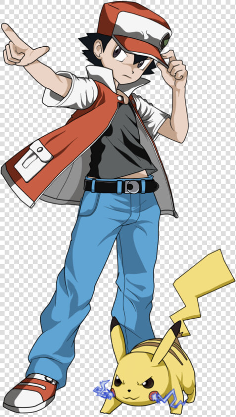 Red  amp  Pikachu Classic   Classic Red Pokemon  HD Png DownloadTransparent PNG