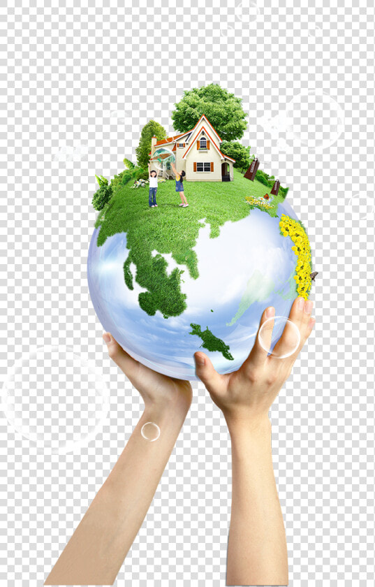 Globe In Hand With House Png   Globe Climate Change Art  Transparent PngTransparent PNG