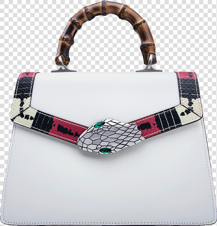 Gucci Snake Pattern Leather Bamboo Top Handle Bag   Gucci Snake Bag  HD Png DownloadTransparent PNG