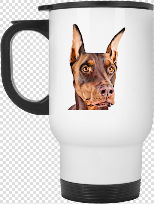 Doberman Pinscher White Travel Mug   Dental Knock Knock Jokes  HD Png DownloadTransparent PNG