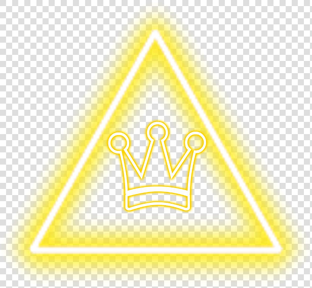 Yellow Neon Crown In Yellow Neon Triangle   Emblem  HD Png DownloadTransparent PNG