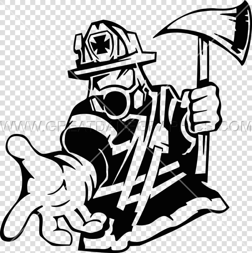 Transparent Firefighter Clipart Png   Cartoon Firefighter Black And White  Png DownloadTransparent PNG