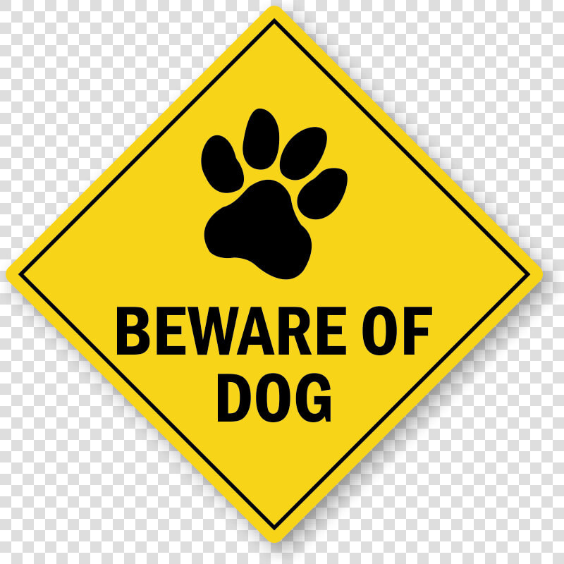 Beware Of Dog Warning Label With Dog Paw Graphic   Livable City Sf  HD Png DownloadTransparent PNG