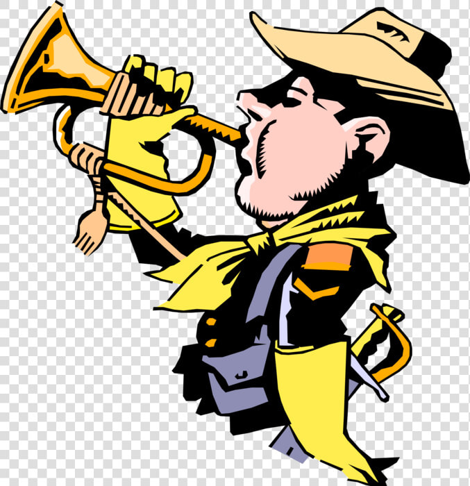 Vector Illustration Of Old West United States Cavalry   Bugle Call  HD Png DownloadTransparent PNG