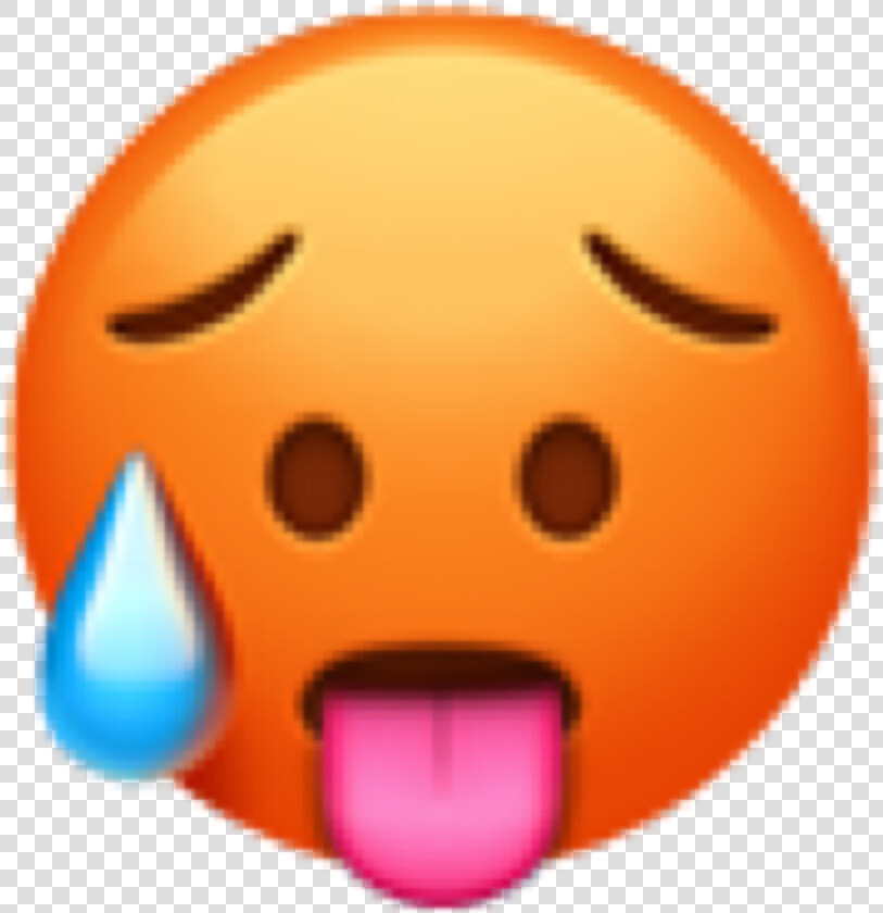  stickers  emojis  calor  gota  emoji  freetoedit   Hot Face Emoji  HD Png DownloadTransparent PNG