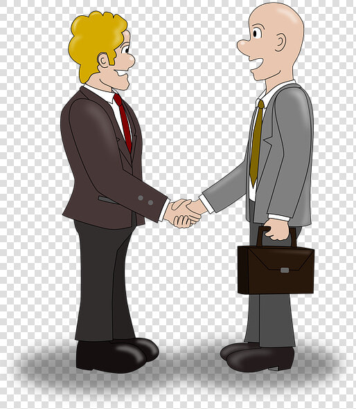 Businessmen  Deal  Meeting  Handshake  Business   Cartoon  HD Png DownloadTransparent PNG