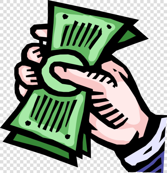 Vector Illustration Of Hand Grasps Cash Dollar Bill   Mao Com Dinheiro Png  Transparent PngTransparent PNG