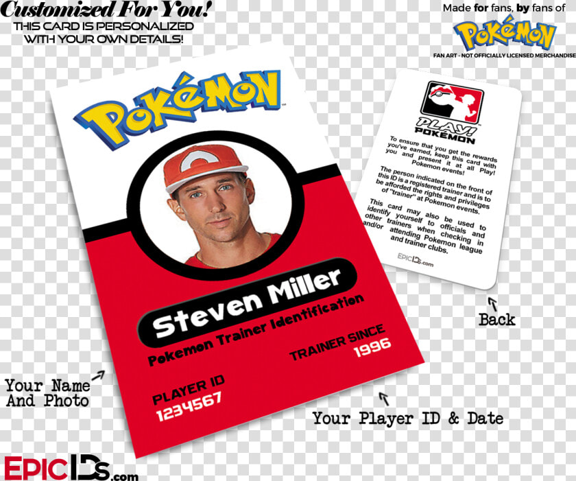 Pokemon Inspired Pokemon Player Photo Id Badge  photo   Pokemon Id Card  HD Png DownloadTransparent PNG