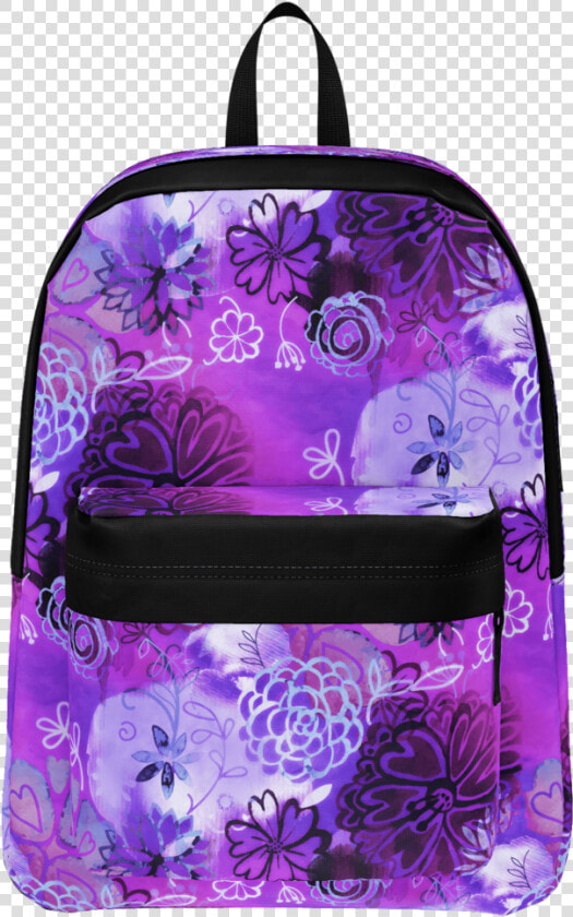 Grunge Urban Purple Flowers Backpack   Bag  HD Png DownloadTransparent PNG