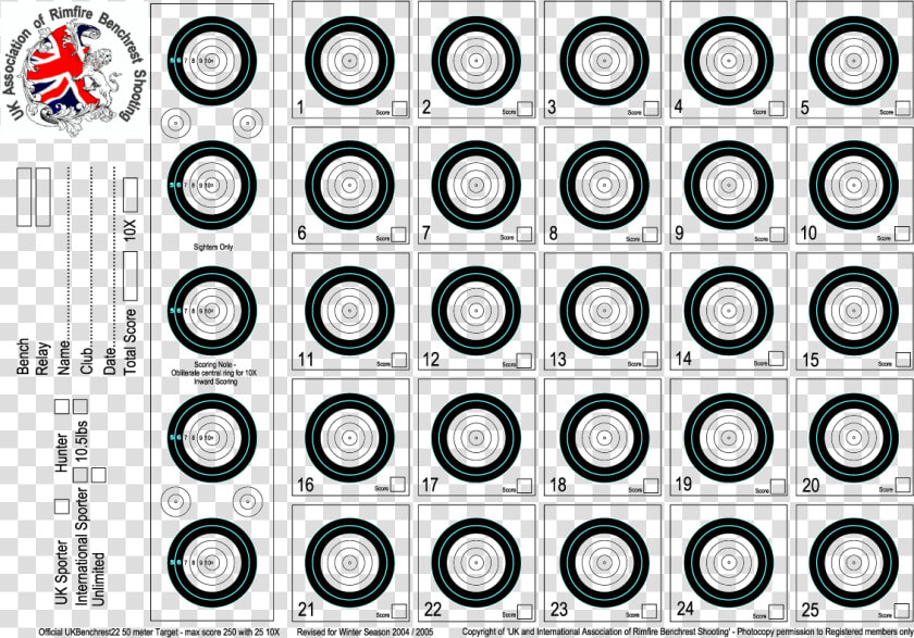 World Rimfire And Air Rifle Benchrest Target  HD Png DownloadTransparent PNG