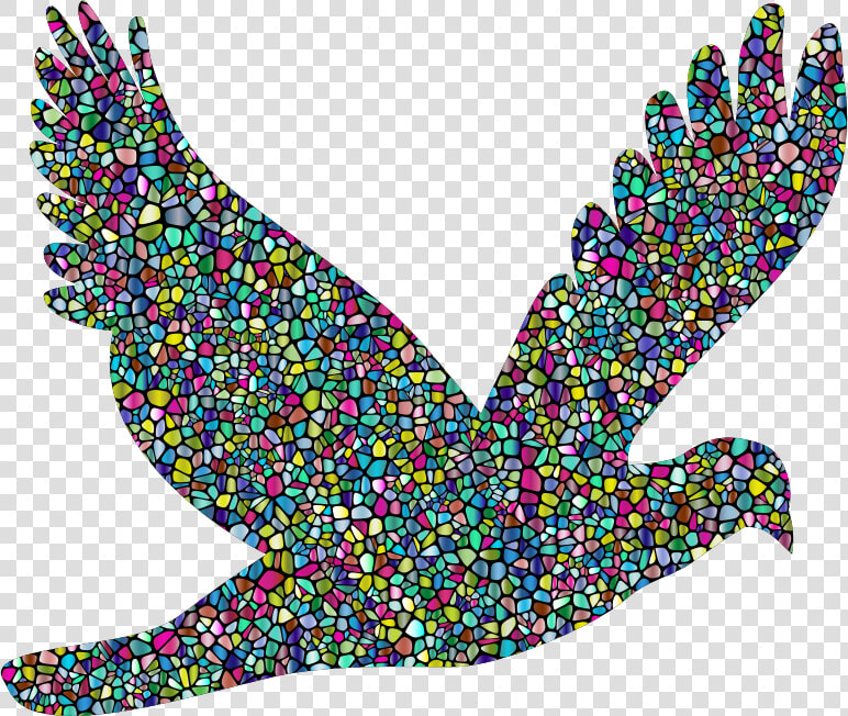 Polyprismatic Tiled Flying Dove Silhouette With Background   Flying Dove Silhouette Png  Transparent PngTransparent PNG