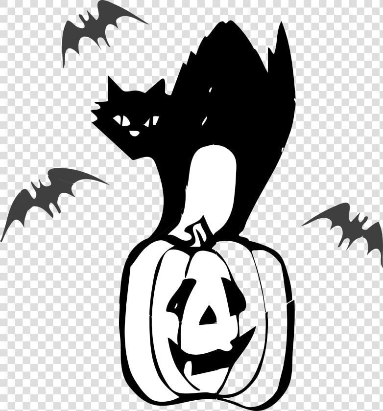 Black Cat Halloween Clipart On Pumkin Indis Site Transparent  HD Png DownloadTransparent PNG