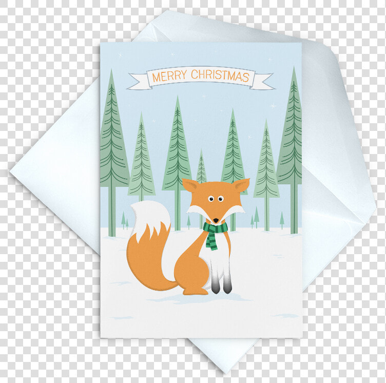 Woodland Fox Christmas Card   Red Fox  HD Png DownloadTransparent PNG