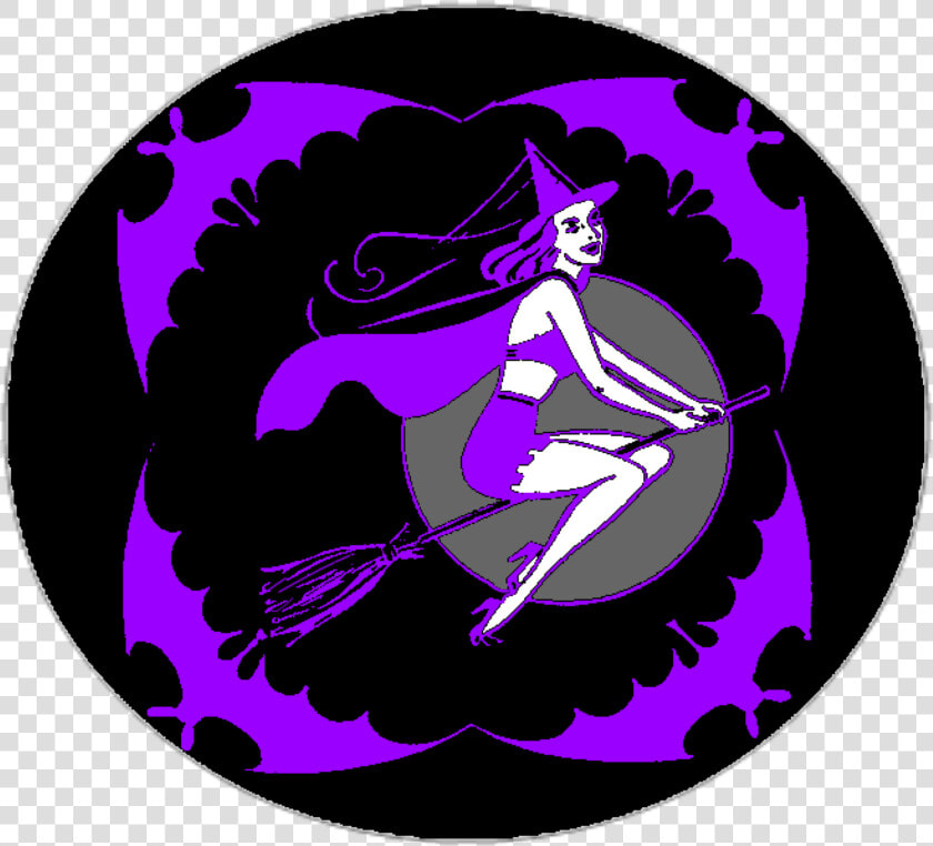 Flying Witchy Moon Blk1 Small   Circle  HD Png DownloadTransparent PNG