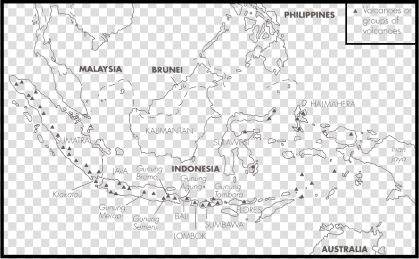 Indonesia A Volcanoes No   Map  HD Png DownloadTransparent PNG