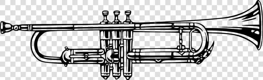 Brass Instruments Musical Instruments Trumpet Cornet   Music Instrument Black And White  HD Png DownloadTransparent PNG