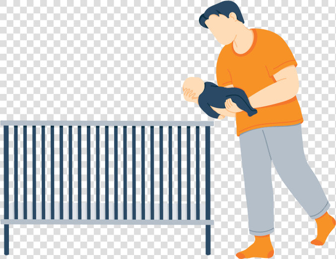 Illustration Of A Dad Transitioning His Baby To His  HD Png DownloadTransparent PNG