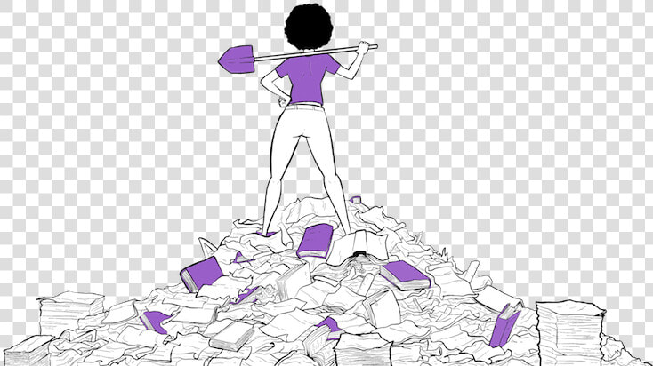 Student Holding A Shovel On A Pile Of Homework   Illustration  HD Png DownloadTransparent PNG