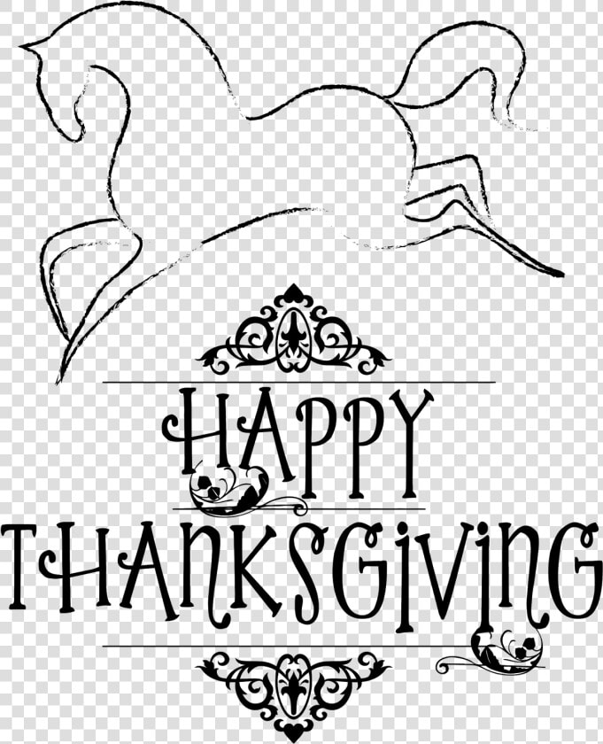 Free Horse Personal And Commercial Use   Thanksgiving Black And White  HD Png DownloadTransparent PNG