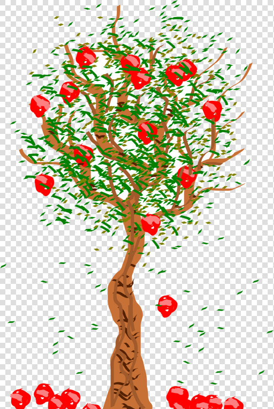 Apple Tree Trees Vector Huge Freebie For Powerpoint   Fruit Falling From Tree  HD Png DownloadTransparent PNG