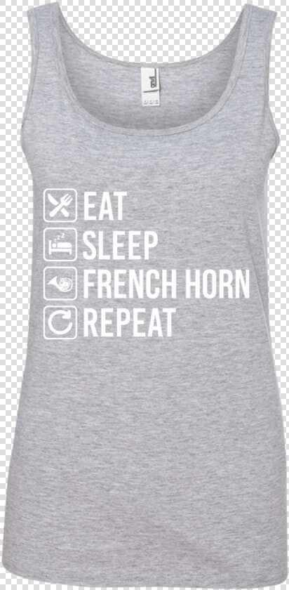 French Horn Eat Sleep Repeat Ladies   Active Tank  HD Png DownloadTransparent PNG