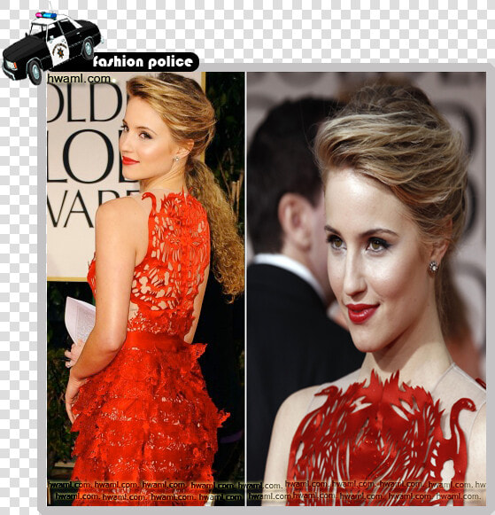 ظهرت Dianna Agron في فستان أحمر ناري من تصميم Giles   Dianna Agron Golden Globes 2012  HD Png DownloadTransparent PNG