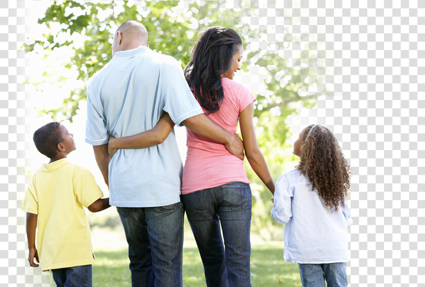 Family Of Four Taking A Walk In The Park   African American Families Walking Png  Transparent PngTransparent PNG