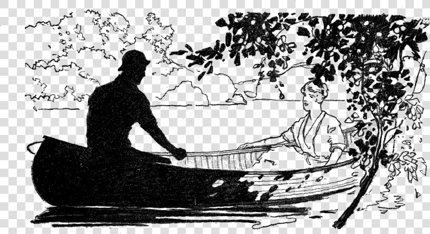 Couple Romantic Canoe Illustration   Canoe Art Couple  HD Png DownloadTransparent PNG