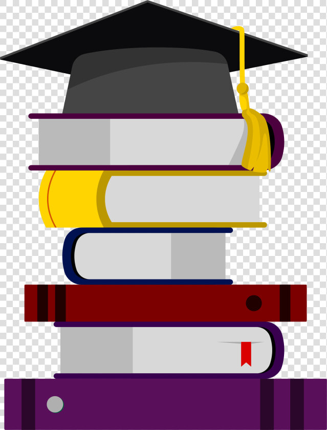 Icon Stacked Books On   Transparent Books And Graduation Cap  HD Png DownloadTransparent PNG