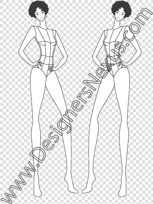 Clip Art Female Fashion Figure Template   Base Para Desenho De Moda  HD Png DownloadTransparent PNG