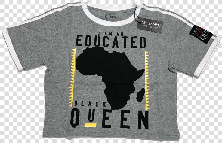 Educated Black Queen® Crop Grey Jersey Shirt Hgc Apparel  HD Png DownloadTransparent PNG