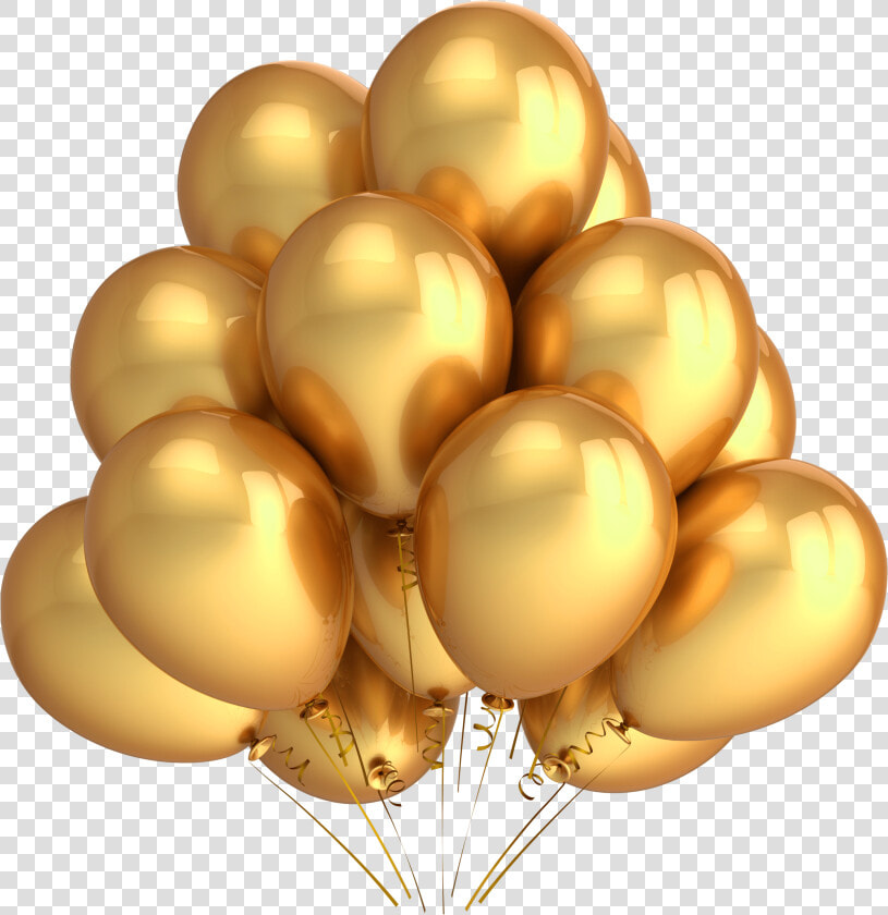 Golden Balloons   Birthday Balloons Png Gold  Transparent PngTransparent PNG