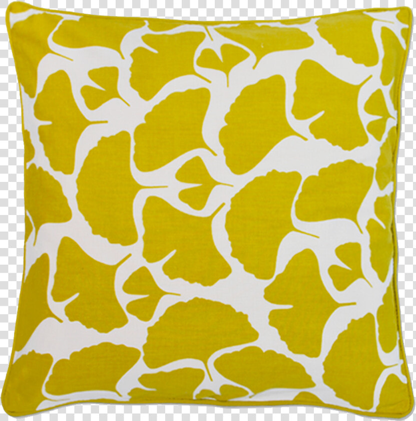 Yellow Gingko Leaf Pillow Cover Handmade In Bali   Throw Pillow Patterns Png  Transparent PngTransparent PNG