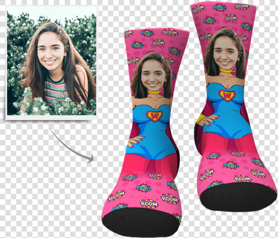 Custom Socks superwoman   Girl  HD Png DownloadTransparent PNG