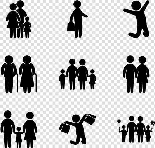 Vector Human Family Walking   Icon Set Elderly  HD Png DownloadTransparent PNG