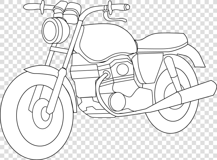 Transparent Motorcycle Clip Art   Black And White Motorbike Clipart  HD Png DownloadTransparent PNG