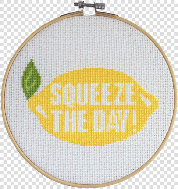 A Lemon With Squeeze The Day   Cross stitch  HD Png DownloadTransparent PNG