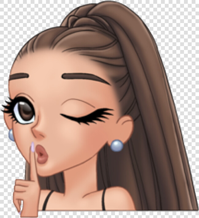  arimoji  shh  secret  quiet  keepasecret  wink  cute   Ariana Grande Drawing Cartoon  HD Png DownloadTransparent PNG