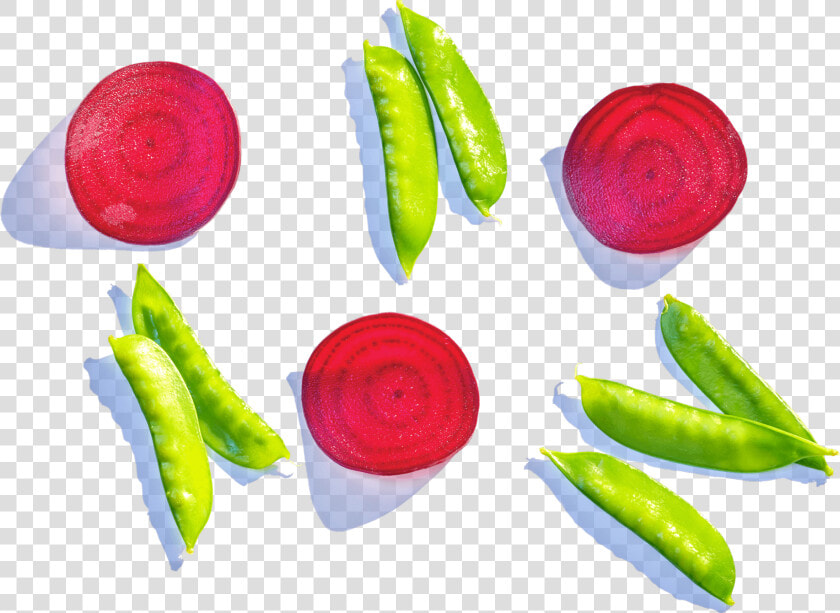 Beet Slices And Edamame   Bird  39 s Eye Chili  HD Png DownloadTransparent PNG